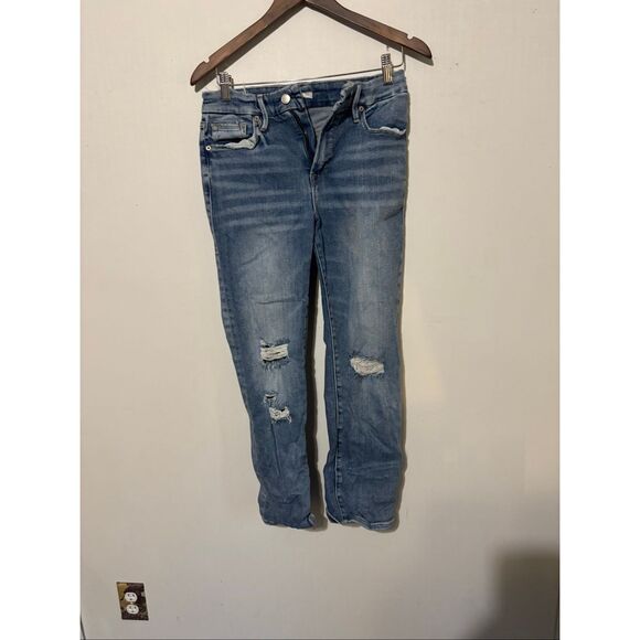 Good American Women's Size 8/29 Blue Distressed Jeans - Picture 1 of 6